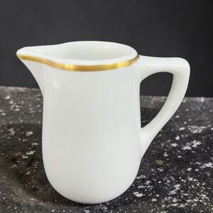Mayer China Beaver Falls‎ Small Creamer Pitcher White Gold Trim Restaurant Ware